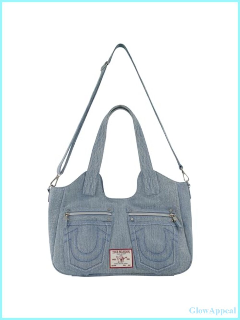 True Religion Satchel Crossbody Purse Handbag Horseshoe Logo Stitching